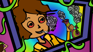 Chicken Patty enjoying her day a screenshot from the animated cartoon series Pancake Paradise!