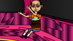 Miserable Marv on hardcore drugs a screenshot from the animated cartoon series Pancake Paradise!