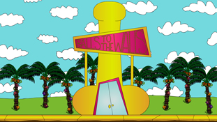 Balls to the Walls! The strip club of Pancake Paradise a screenshot from the animated cartoon series Pancake Paradise!